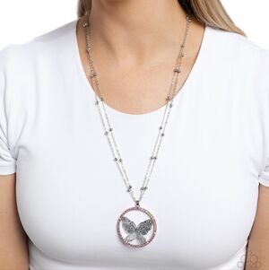 Elegant Silver Butterfly Pendant Necklace